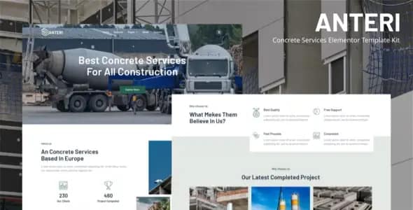 Anteri – Concrete Services Elementor Template Kit