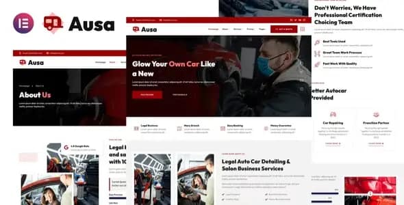Ausa – Autocar Salon & Detailing Services Elementor Template Kit