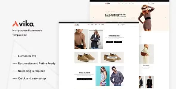 Avika – Multipurpose eCommerce Elementor Pro Template Kit