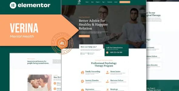 Verina – Mental Health Elementor Template Kit