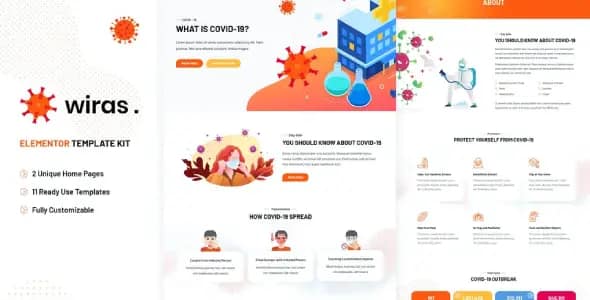 Wiras – Covid-19 Health Elementor Template Kit