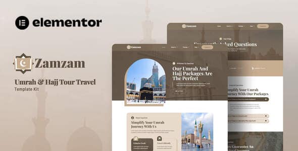 Zamzam - Umrah & Hajj Tour Travel Elementor Template Kit